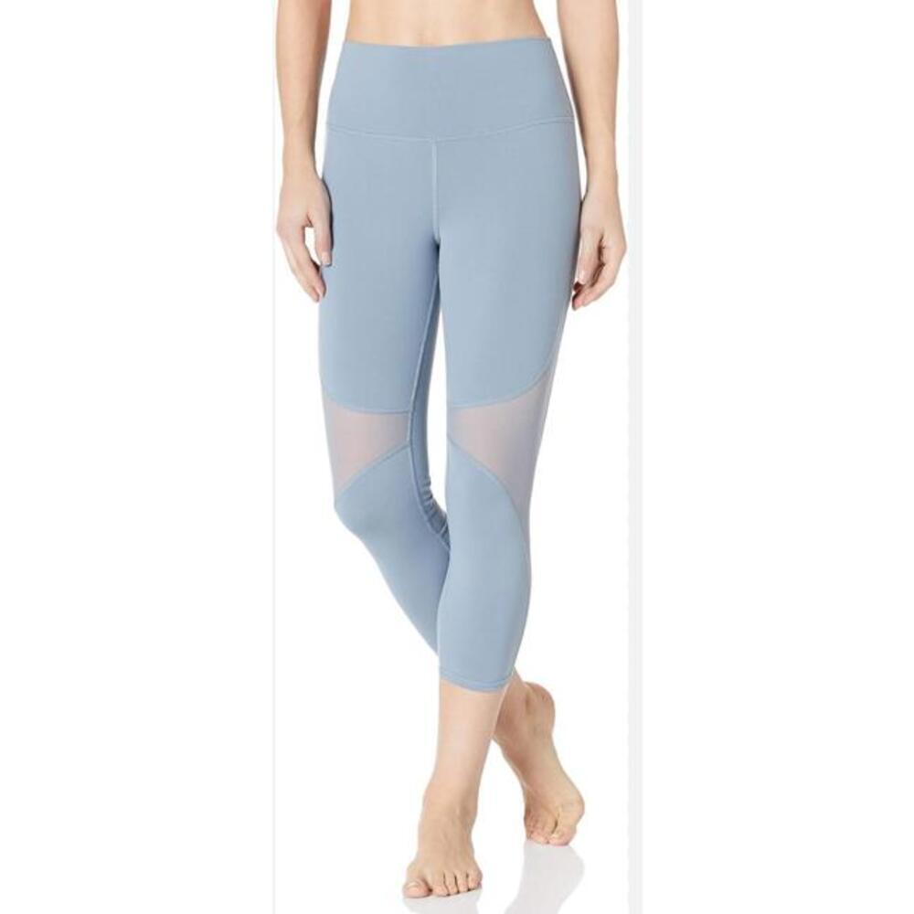 Alo Yoga Coast Mesh Leggings Women's Blue Capri Cropped Yoga Training XS or S